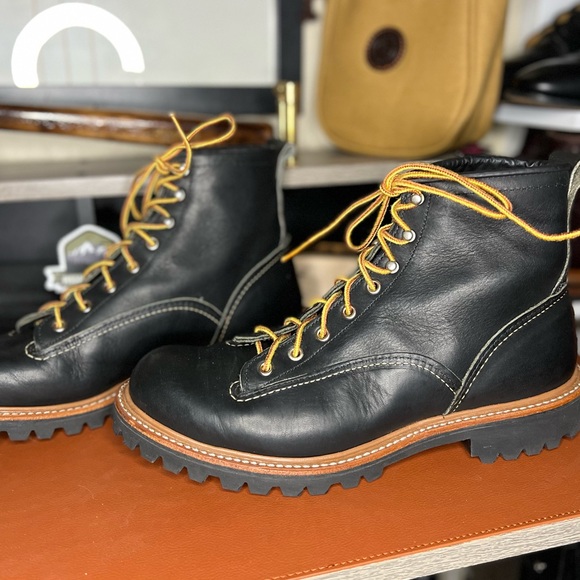 Red Wing 2935 Lineman Black Chrome with Vibram’s Lug Sole 360 Storm Welt 9.5D - Picture 3 of 7